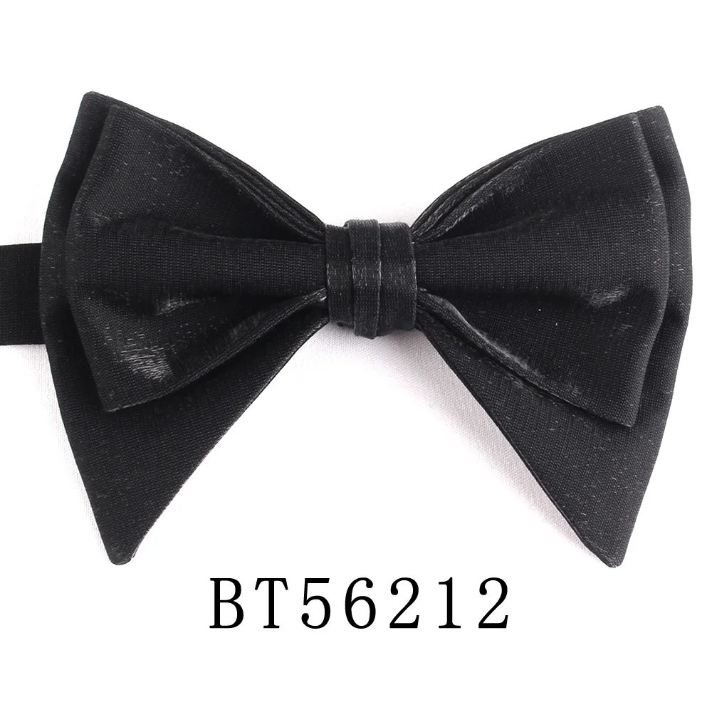 Bow Ties For Men Pre-tied Style Over sized Bow ties Gloss Fabric Solid Color Formal Men Bow tie For Wedding Party: Silver