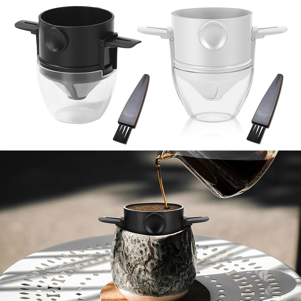 2 stücke Faltbare Kaffee Filter Edelstahl Tropfen Kaffee Tee Halfter Leicht Sauber Wiederverwendbaren Papierlose Gießen Über Kaffee Tropf 1PC