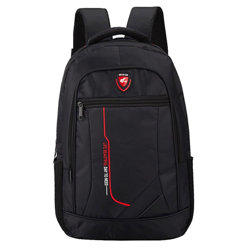 Men High Nylon Backpack Multifunction waterproof Backpack Leisure Travel Large Capacity Student School Bag: Black 720