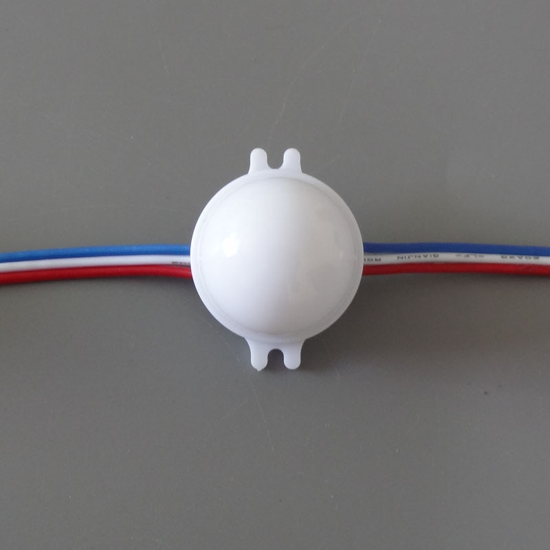 Adresseerbare led smart module; 30mm diameter; IP68; 12 V; UCS1903 IC; 0.72 W; RGB full kleur; milky cover; met transparante draden