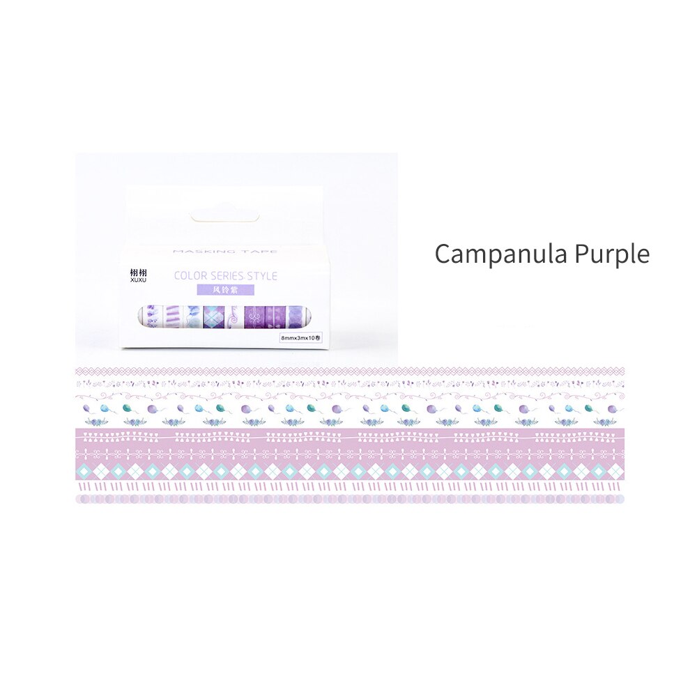 10Rolls Freash Washi Japanse Papier Tapes Afplakband Scrapbooking Tape Roll 8Mm 3 Meter/Roll Voor Diy decoratie Cadeaupapier: 5