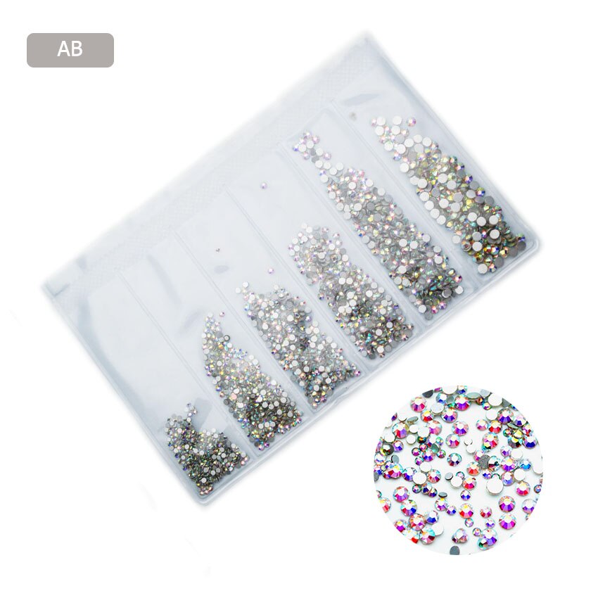 Kristall nail art dekorationer glas strass nagel strass nagel konst strass ädelstenar stenar för naglar tillbehör  tz1002: Ab
