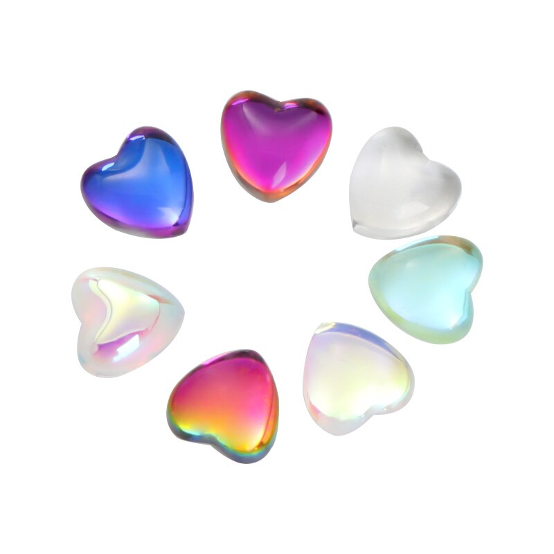 10Pcs 8mm Heart Rhinestone Flat Stones For Manicure Glitter Nail Jewelry Heart Nail Art Kawaii Nail Decoration Korean Nail Parts