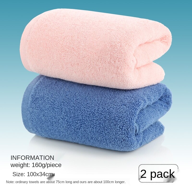 Sports Towel Sweat-Absorbent Lengthened Pure Cotton Face Washing Home plus Size Long Bath Towel Gym Quick-Drying Running: Transparent