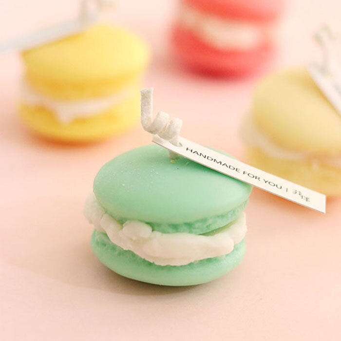 Bougies parfumées Macaron, gâteau , cire de soja, aromathérapie, décoration de maison, d'anniversaire et de mariage