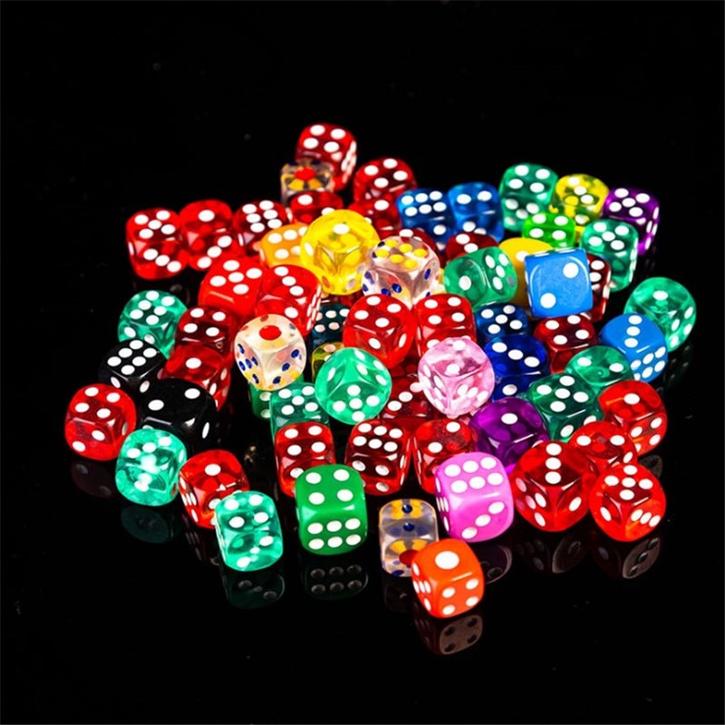 10 Uds. De seis lados 14mm cubo transparente esquina redonda Mesa portátil jugando juegos