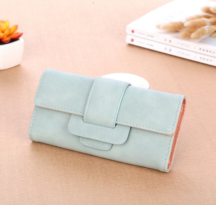 Women Pu Leather Wallets Long Hasp Purses Multifunction Large Capacity Purse Female Card Holders Portable Clutch For Girls: Light Green