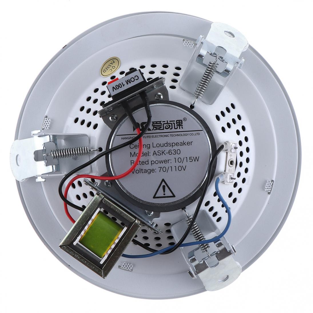 2pcs/lot ASK-630 6 Inch Metal Microphone Input USB MP3 Player Ceiling Speaker Public Broadcast Background Music Speaker