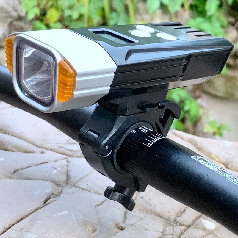 Lumens Rechargeable Bicycle Headlight with OLED Display ScreenUltra-Bright and IP66 Waterproof for Motorcycle