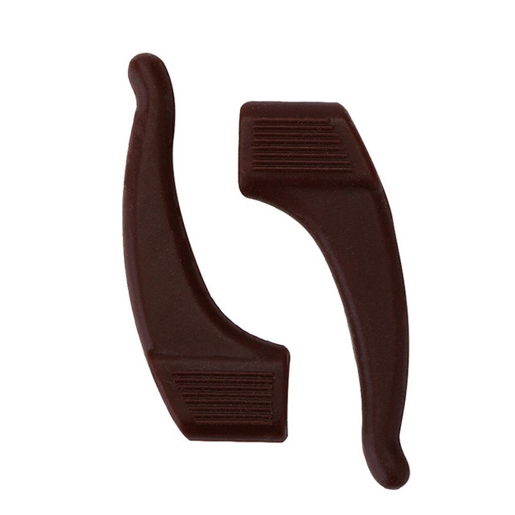 1Pairs Eyewear Anti Slip Siliconen Oorhaak Tempel Tip Houder Ogen Bril Accessoires Effen Kleur Anti Slip Oor Haken siliconen: Bruin