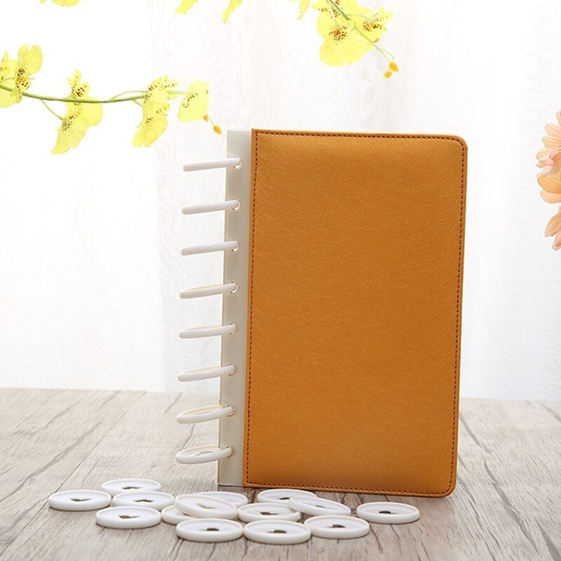 Disques à reliure cœur blanc, 30 pièces, en plastique, bouton rond, reliure à feuilles mobiles, disque pour ordinateur portable, trou en forme de champignon, boucle, fournitures de bureau