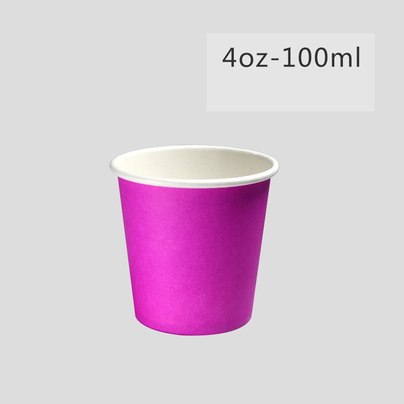 100pcs Net red 4oz 100ml disposable paper cups colorful small coffee milk tea drinking cup child birthday favors drinks cup: 100ml cup