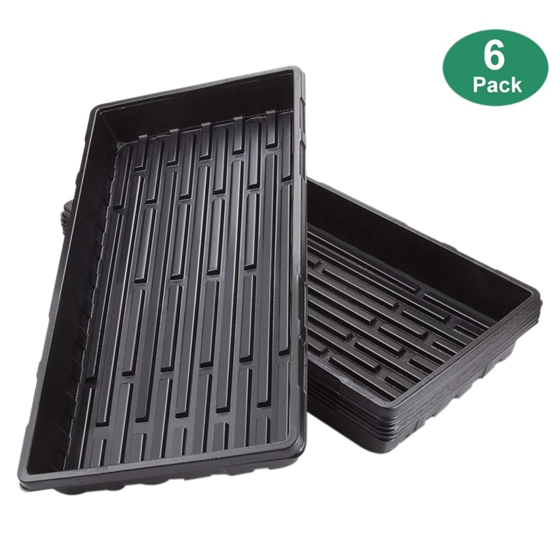 6 Packs Plastic Growing Trays Seed Seedling Starter for Greenhouse Hydroponics Plant Germination Plant Flower Pots Nursery Grow