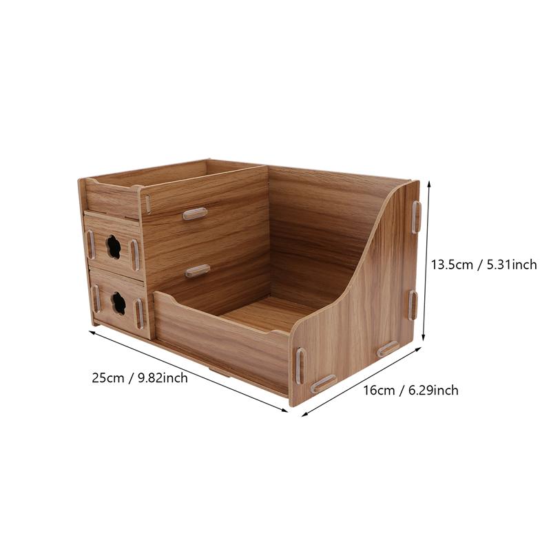 1pc Wooden Desktop Storage Box Home Cosmetic Box Desktop Storage Container