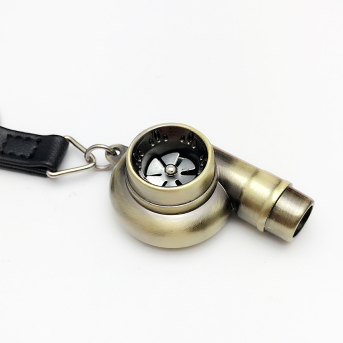 Dewtreetali Real Whistle Sound Turbo Keychain Sleeve Bearing Spinning Auto Part Model Turbine Turbocharger Key Chain Ring