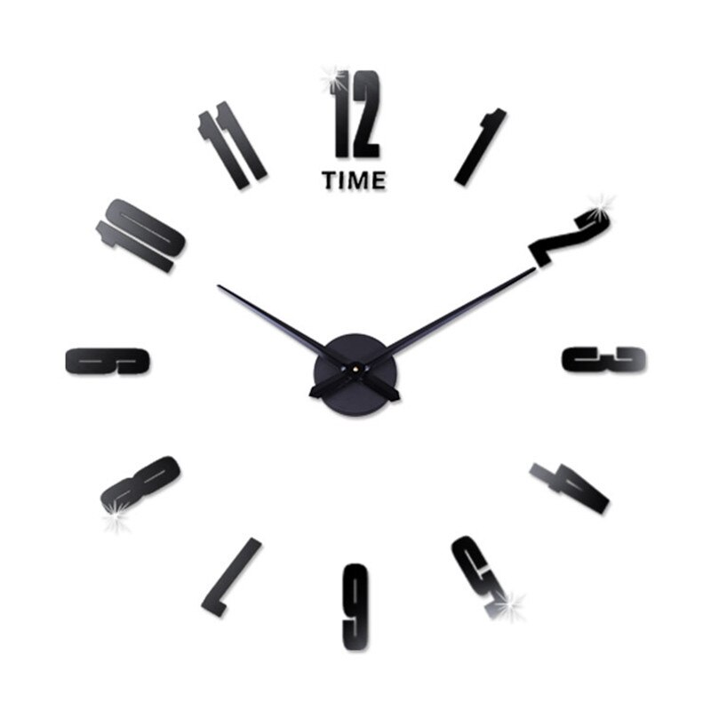 Reloj de pared grande 3D DIY, sala de estar silenciosos para grandes relojes digitales, números árabes, pegatinas de espejo autoadhesivas para pared, decoración del hogar
