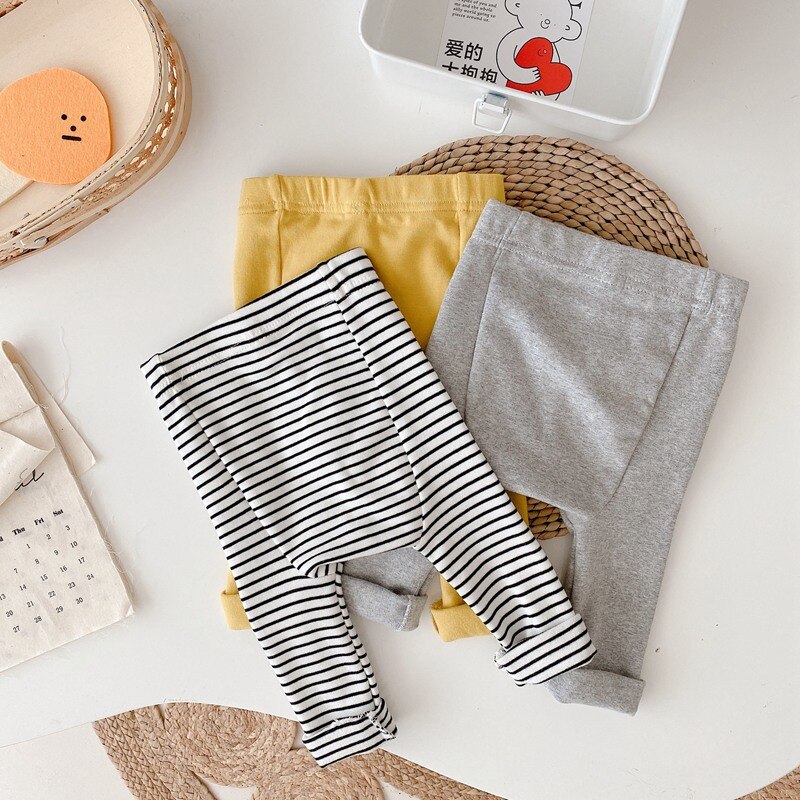 Pantaloni da bambina Casual in PP per bambini neonati bambini bambini pantaloni in cotone a righe autunnali pantaloni ADK145