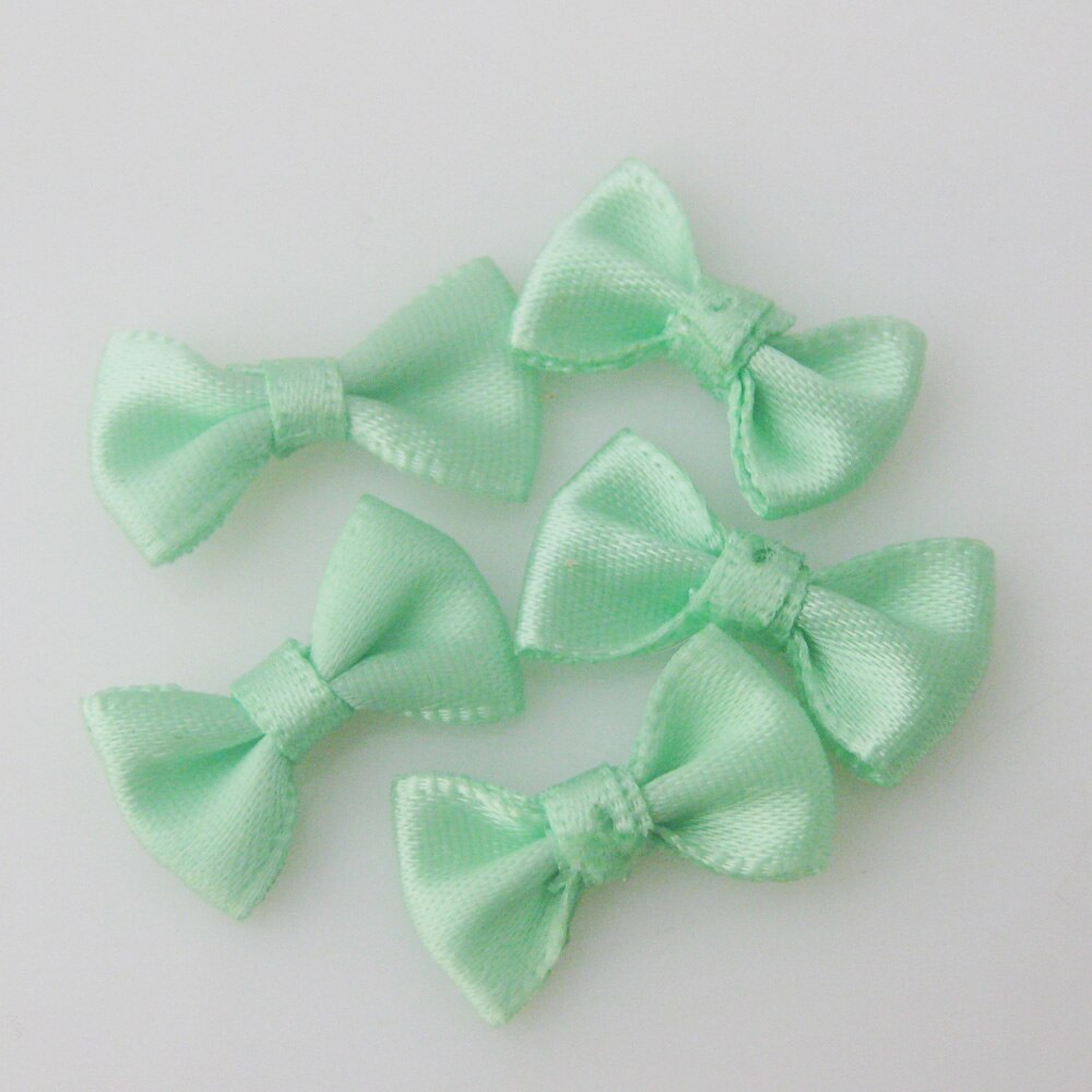 50Pcs 2CM long Line Shape Small Bows Satin Ribbon Knotted 35 Colors Cute Bowtie Clothes Headwear Ornament
