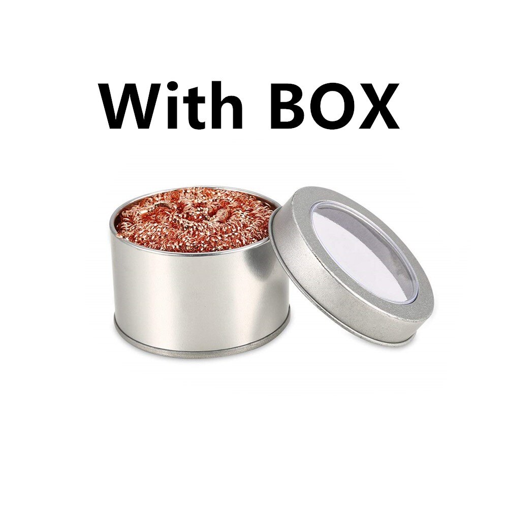 Soudure de fil métallique, dessoudage de soudure, pointe de fer à souder, nettoyeur de saleté, nettoyage de boule d'acier, maille de filtre, étain enlever: with box