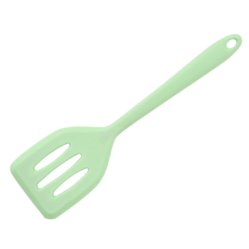 Espátula pequeña de silicona para cocinar en el hogar, espátula para freír, espátula para carne, espátula para panqueques, herramientas de cocina, 1 ud.: Verde claro