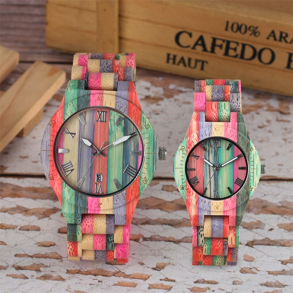 Redfire Relojes De Pareja Fabulous Kleur Hout Horloges Paar Quartz Houten Bangle Horloge Liefhebbers Houten Horloge