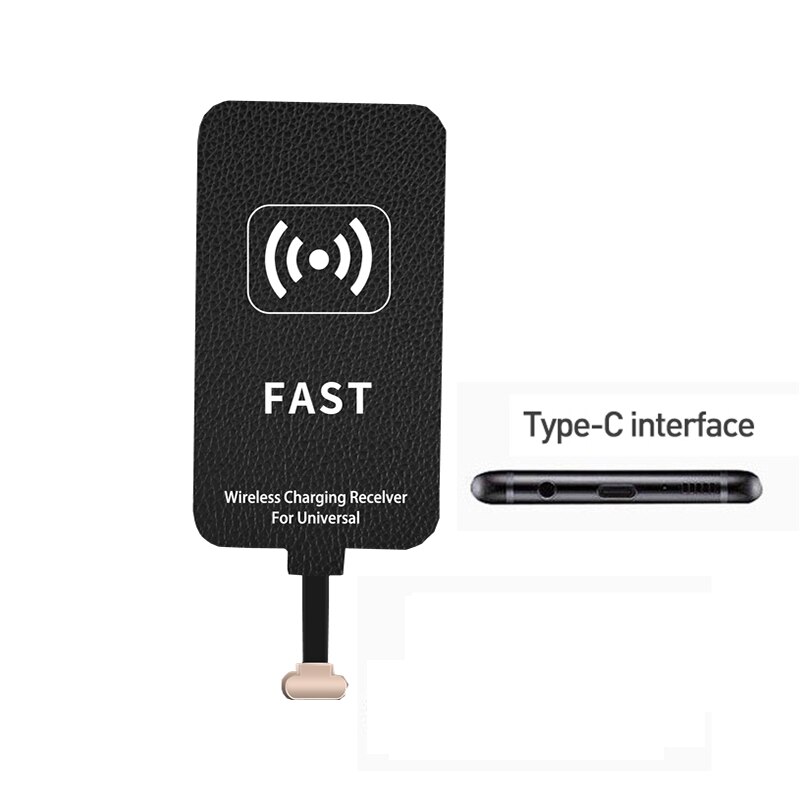 10w 5v/2a trådløs lader mottaker telefon lader spole android usb-c til huawei xiaomi samsung rask mottaker: type-c-grensesnitt