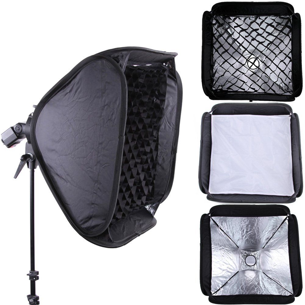 GODOX PRO 80x80cm Softbox + rejilla de nido de abeja para Flash de luz rápida Bowens/montaje para Elinchrom