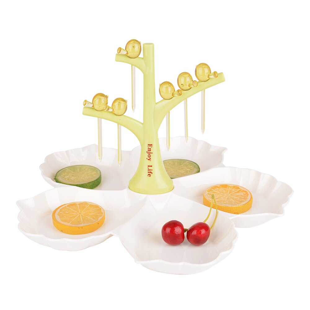 Creatieve Kleine Vogel Vorm Fruit Vork Snack Dessert Boom Fruit Snoep Platen Vork Dessert Vork Fruit Gereedschap Keuken Accessoires