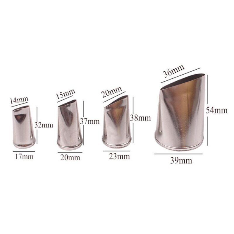 4Pcs/3Pc Verschillende Maten Bakken Tools Rose Bloemen Nozzles Creatieve Icing Piping Nozzle Gebak Tips Suiker Ambachtelijke fondant Tool: 4pcs Set