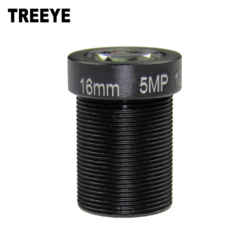 Lente óptica cctv M12 de 16mm, 5 megapíxeles para cámara IP de seguridad HD F2.0 1/2, 5 ", 20 grados de Vista Angular