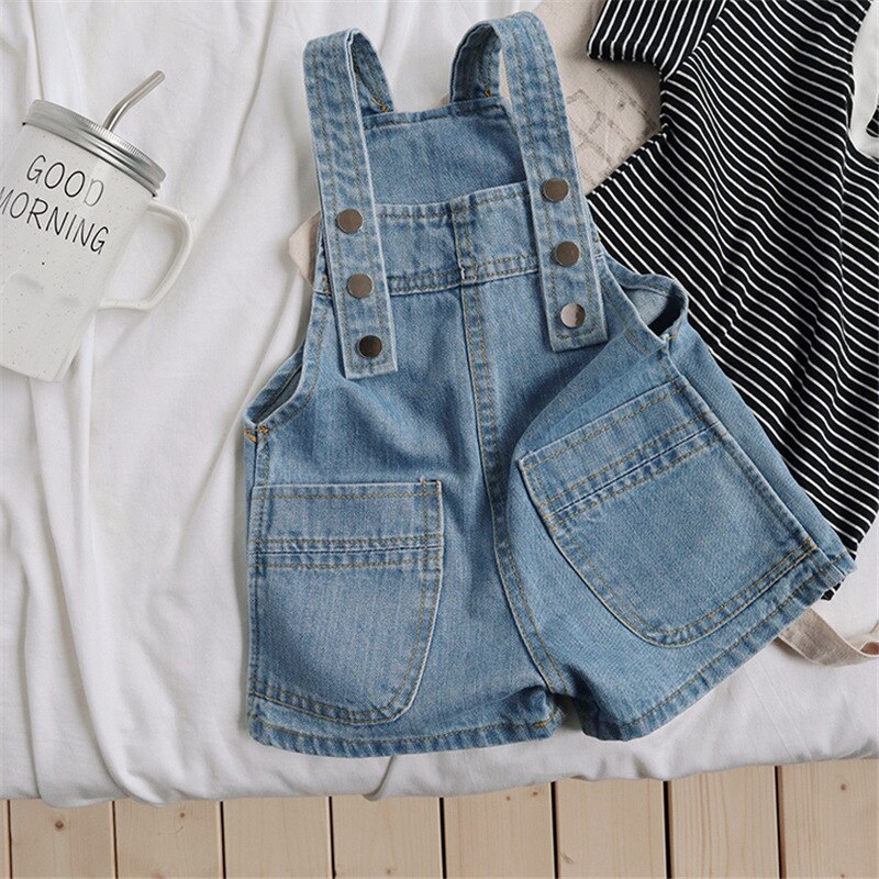 Enfants salopette pantalon décontracté enfant en bas âge enfants garçons filles solide pantalon bébé bleu clair Denim jarretelle pantalon Jean vêtements 1-6Y: 5-6Y