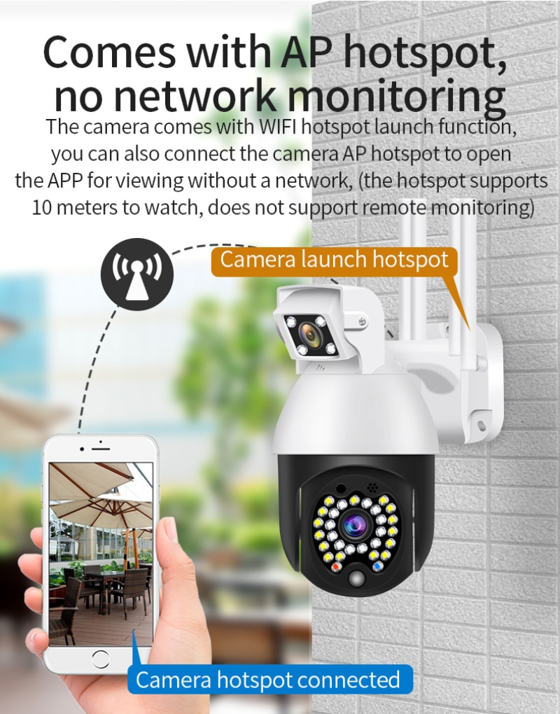 1080P Outdoor Wifi PTZ IP Camera 2MP Speed Dome Ip Camera Outdoor Security IP66 Waterproof Cctv Camera YCC365 PLUS App