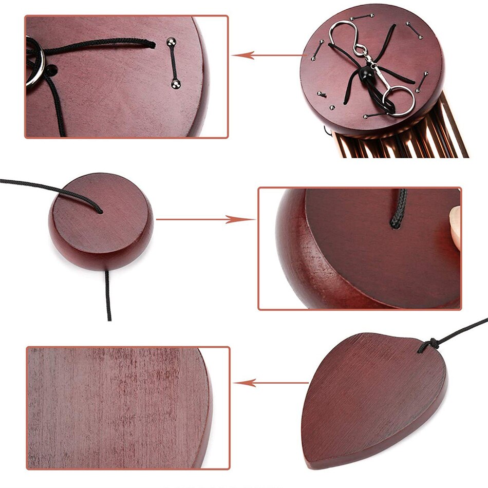 VOGVIGO Large Wind Chimes Outdoor Garden Porch Balcony Solid Wood Ornaments Home Decoration Craft