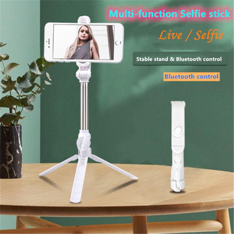 Portable Wireless Bluetooth Selfie Stick 3 in 1 mini Selfie Stick Extendable Handheld foldable tripod With Shutter remote