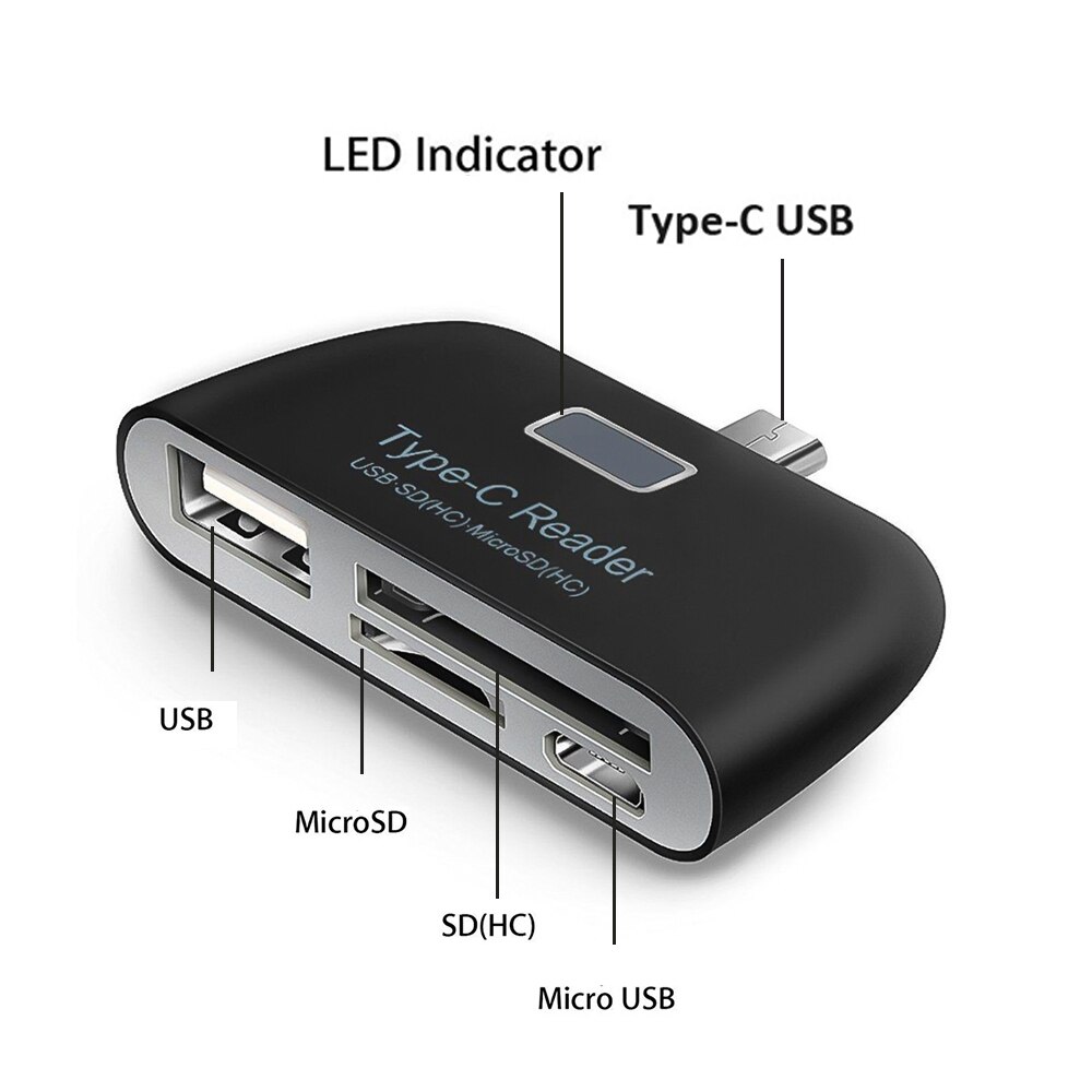 Kebidu-lector de tarjetas inteligentes multifunción 5 en 1, OTG/TF/SD, con puerto de carga Micro USB/tipo C, para Samsung Galaxy S6 Edge