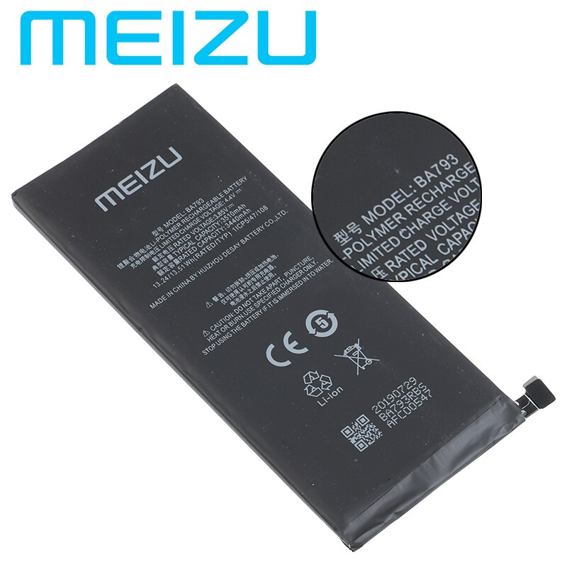 Meizu 100% original ba793 3510 mah nova bateria de produção para meizu pro 7 plus bateria de alta qualidade do telefone móvel