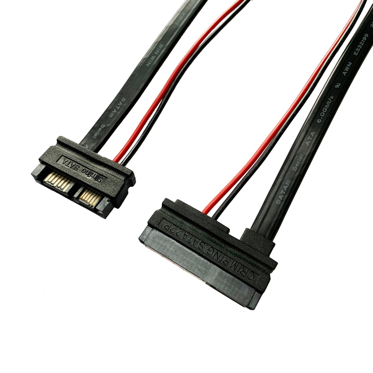 Frist Link 6 inches Slimline 13 pin SATA Male to 22 Pin SATA Female Cable Adapter-SATAIII cable