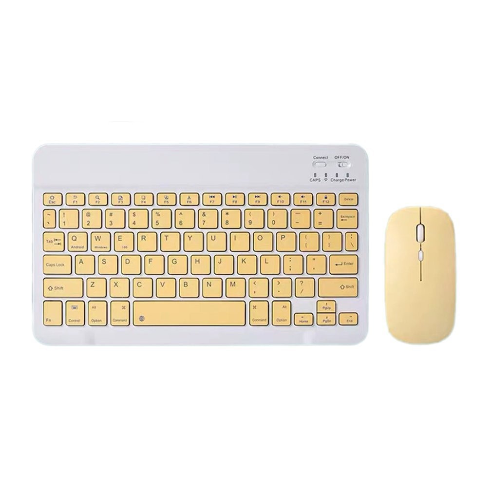 Light Mouse Keyboard Suit Portable 7 Inch Tablet Pc Mobile Phone General Wireless Keyboard And Mouse: Yellow
