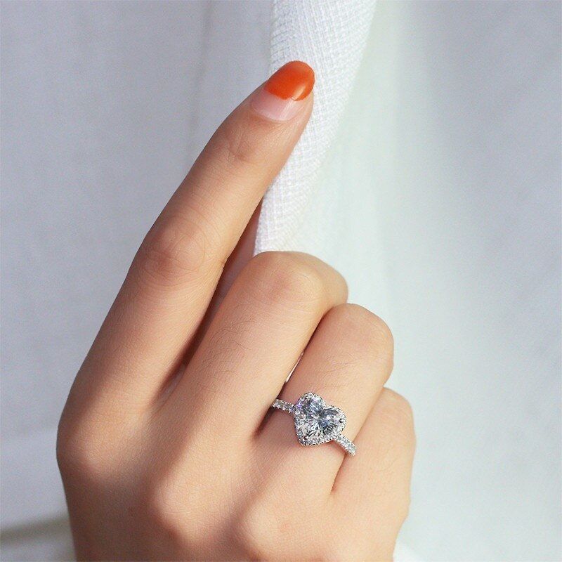 Modyle Silber Farbe Prinzessin AAA Zirkonia Liebe Herz CZ Stein Ringe für Frauen Engagement Schmuck Jahrestag