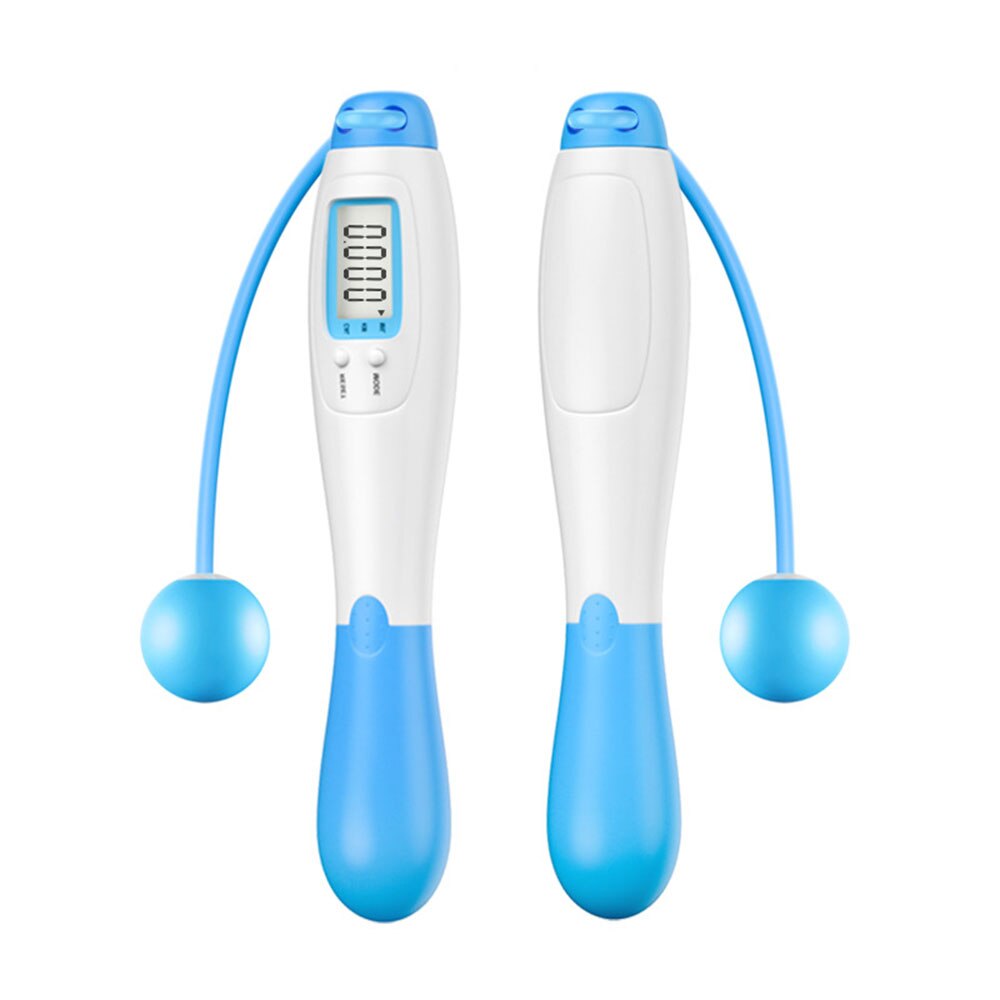 Abs Draadloze Springtouwen Tellen Springtouw Draadloze Skip Touw Draagbare Oefening Jumping Touw Workout Speelgoed: blue white