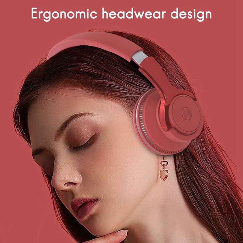 H2 Wireless Bluetooth Headset Colorful Lighting Game Foldable Headset Support Bluetooth/AUX Wired/Card Playback