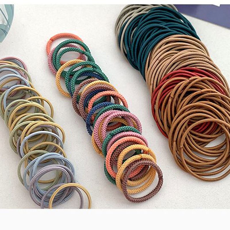 Bandes de cheveux pour bébés, 100 pièces, attaches colorées pour enfants, couvre-chef élastiques, accessoires pour filles