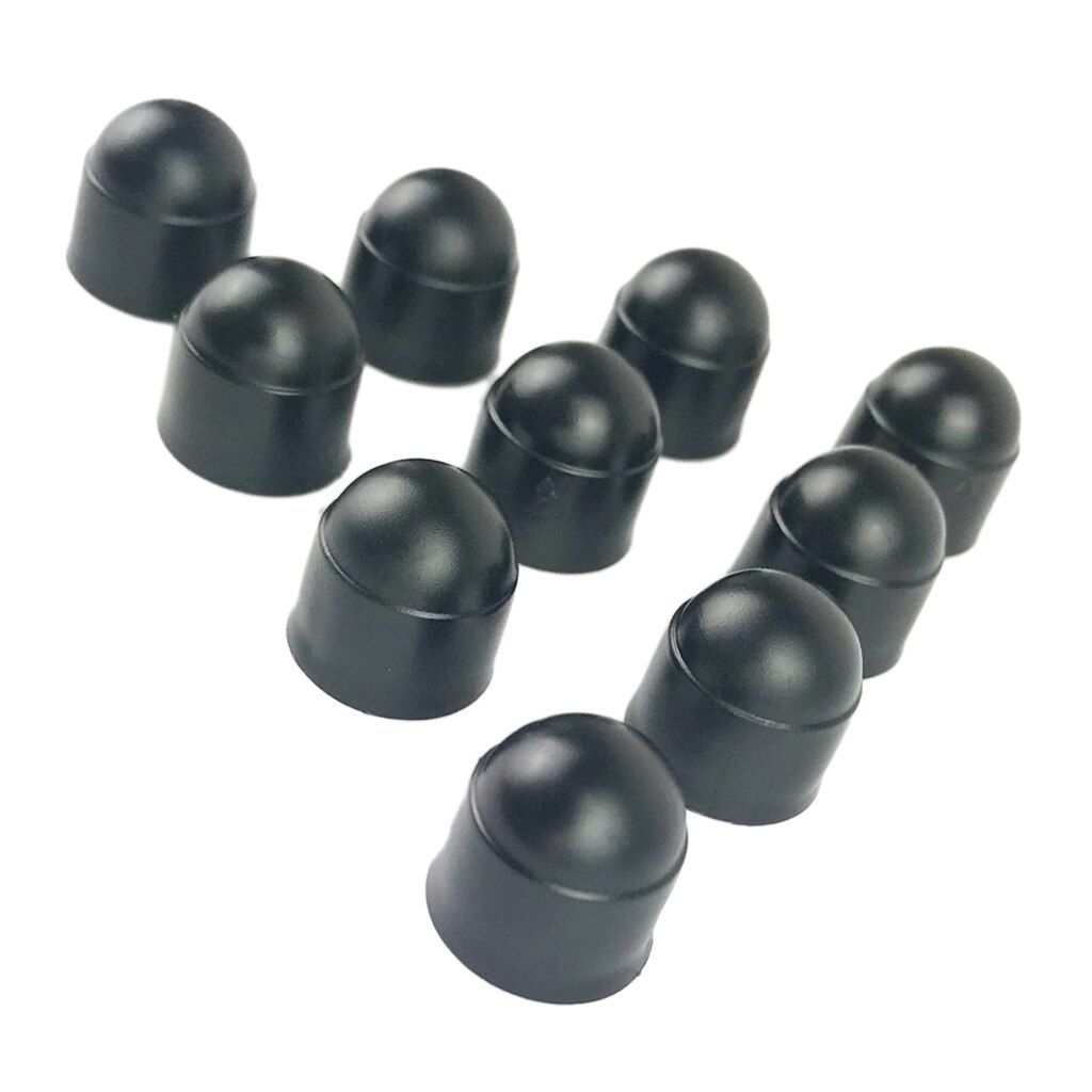 Svart 10 st 18mm m6 bilhjulsmutter skruvkåpa fälg bultkåpa sexkantig