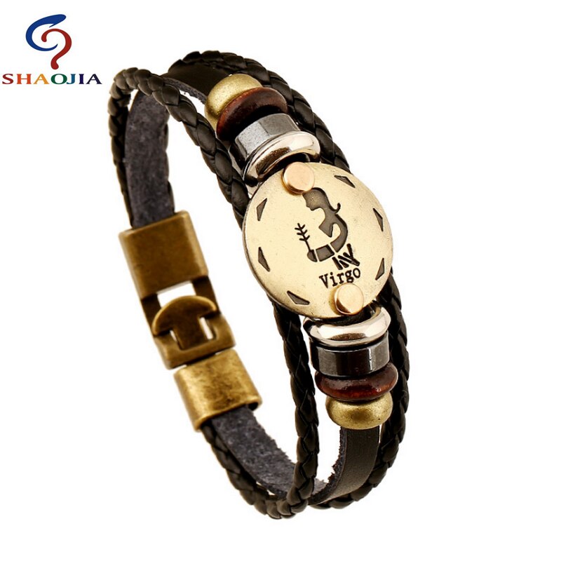 Lederen Armband Vrouwen Sieraden Leeuw Lederen Armbanden &amp; Bangles Charm Brons Legering Gesp Pulseras Mujer Sieraden voor Vrouwen