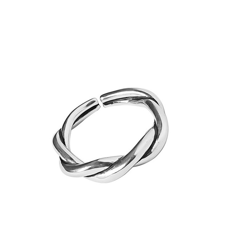 Foxanry Minimalist 925 Sterling Silver Good Luck Pendant Rings for Women Cross Geometric Party Jewelry