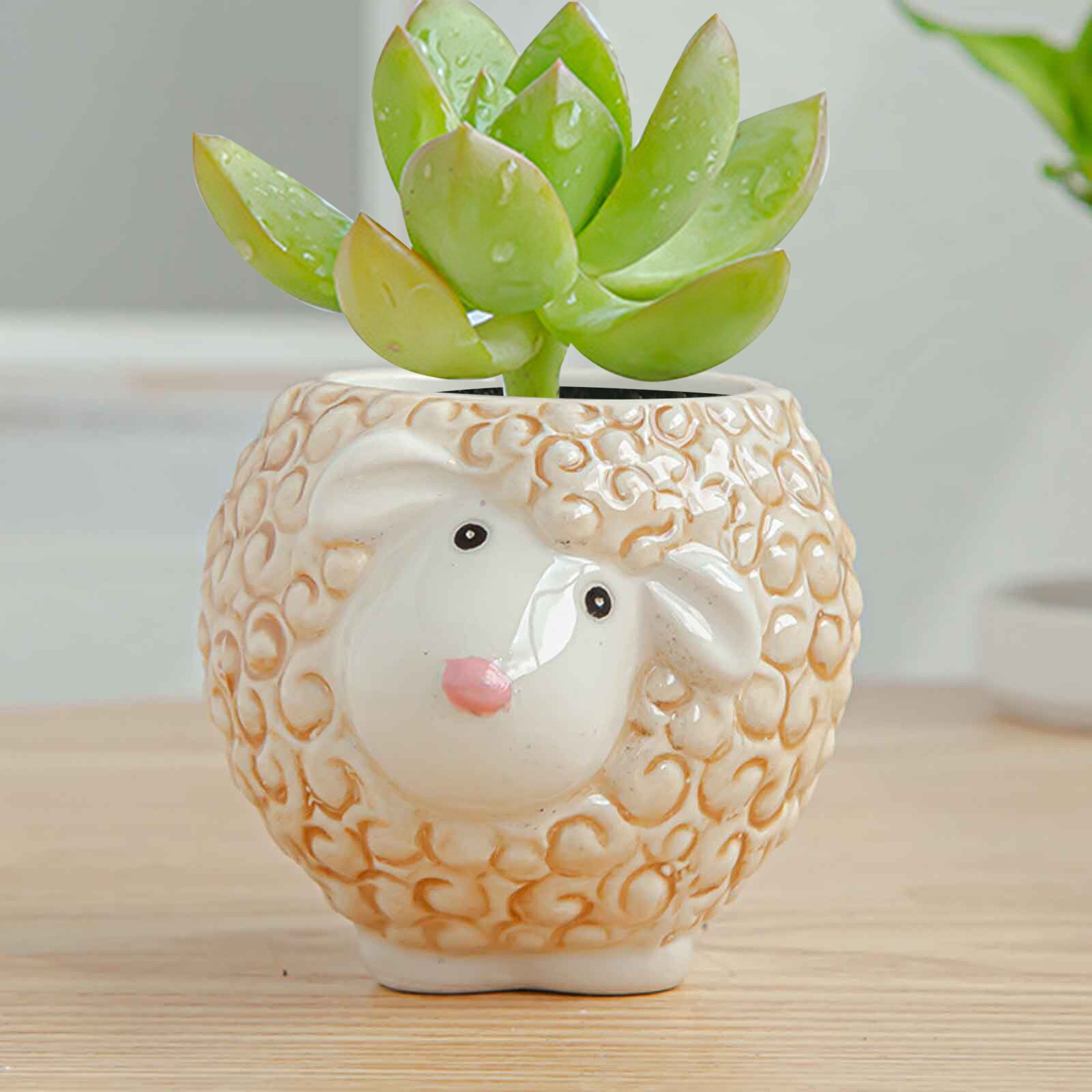 Leuke Dier Bloempot Keramische Vaas Planter Desktop Ornamenten Home Decor Tuin Pot Succulent Pot Plant Pot: B