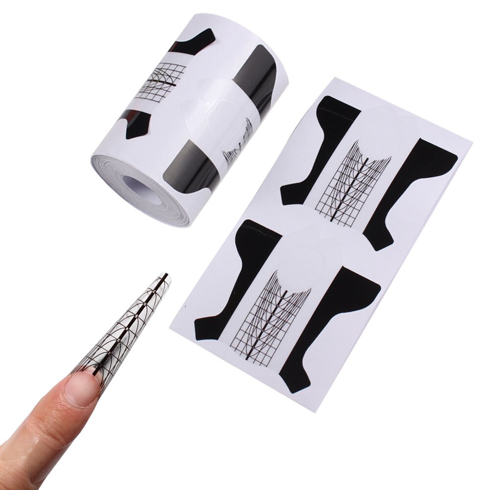 Nail Forms White-black Extension Acrylic Builder Form Guide For Nail Extension Stencil Manicure Tools