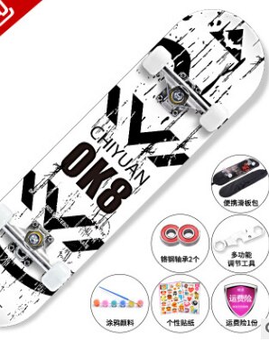 Skate Scooter Beginners Adult Children Boys Girls Teenagers Skateboard Adult Double Warped Scooter: 2