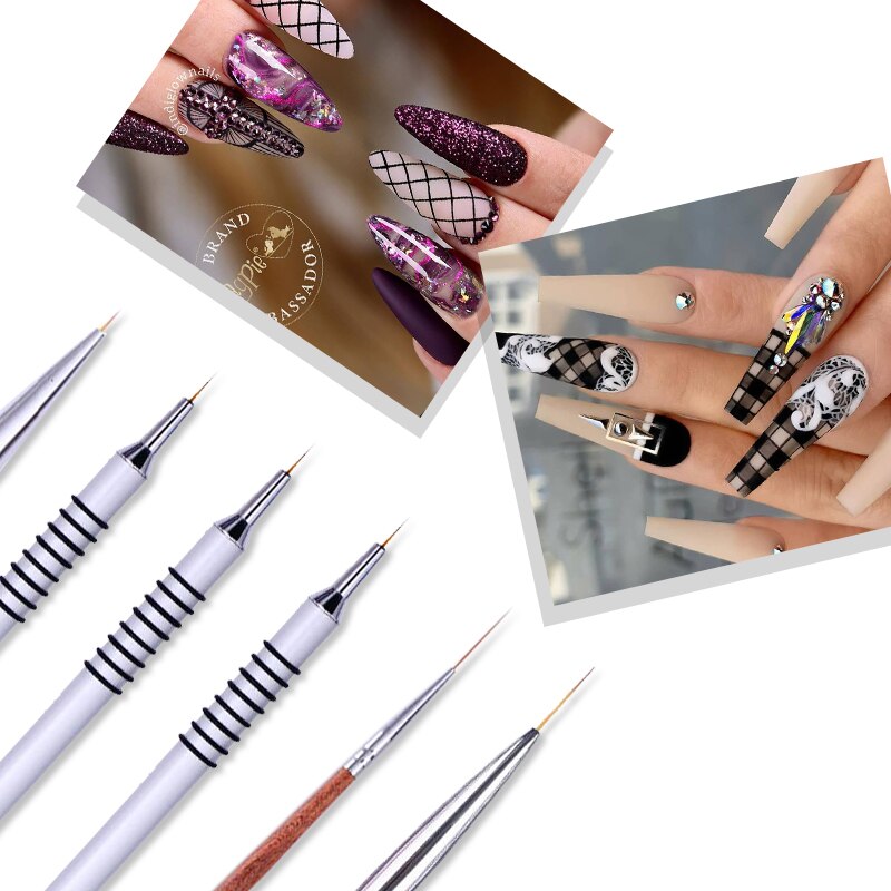 Geboren Pretty Nail Brush Nail Art Liner Voor Uv Gel Extension Bloem Tekening Schilderen Art Pen Manicuring Nail Art Tool diy