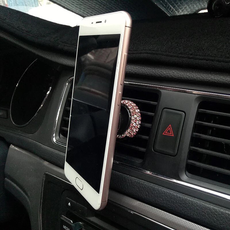 Diamant Kristal Auto Telefoon Houder Magnetische Air Vent Mount Mobiele Telefoon Stand Magneet Ondersteuning Mobiele in Auto GPS Voor iPhone samsung